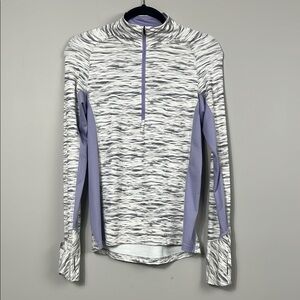 Patagonia Women's All Weather Zip Neck Gray and Purple Activewear Top‎ / SZ S